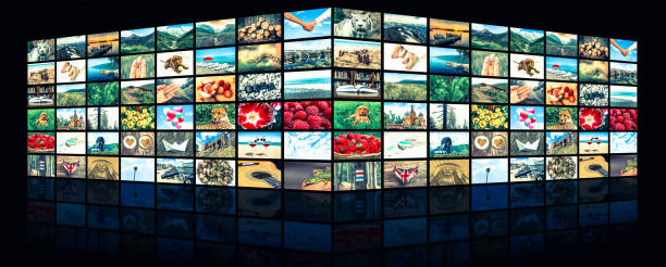 istock Screens forming a big multimedia broadcast video wall 656923928