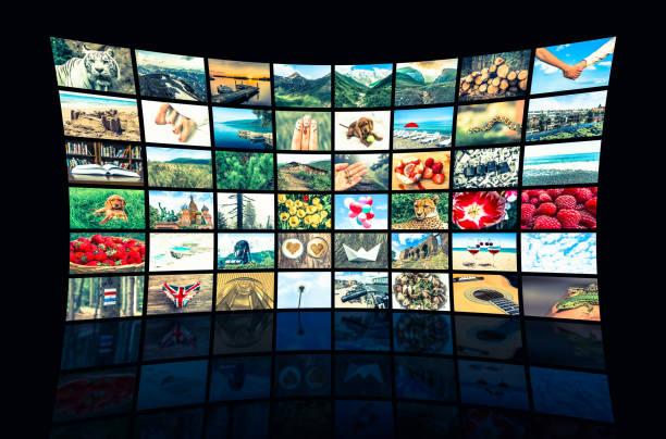 istock Screens forming a big multimedia broadcast video wall 656929682