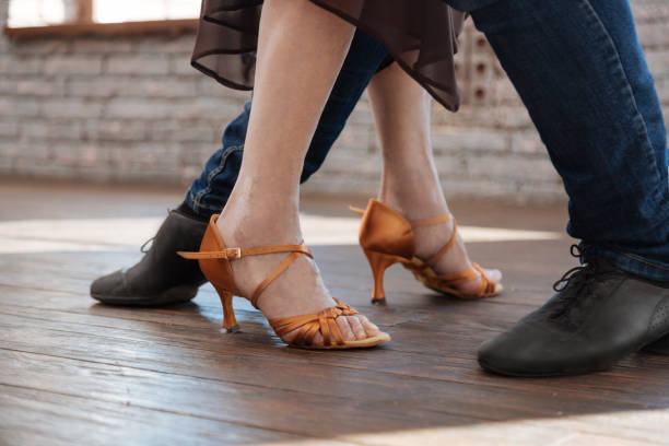 istock Skillful dance couch teaching senior woman at the ballroom 656929754