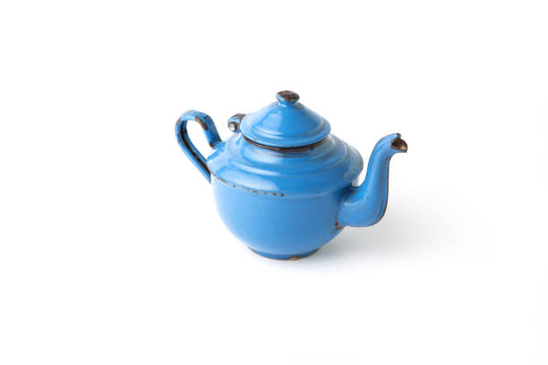 istock Antique metal teapot isolated on white background 656932874