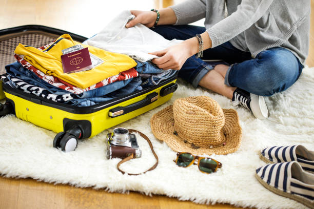 Preparation travel suitcase at home