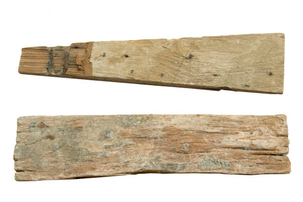 istock Old Wood plank, isolated on white background 656944902