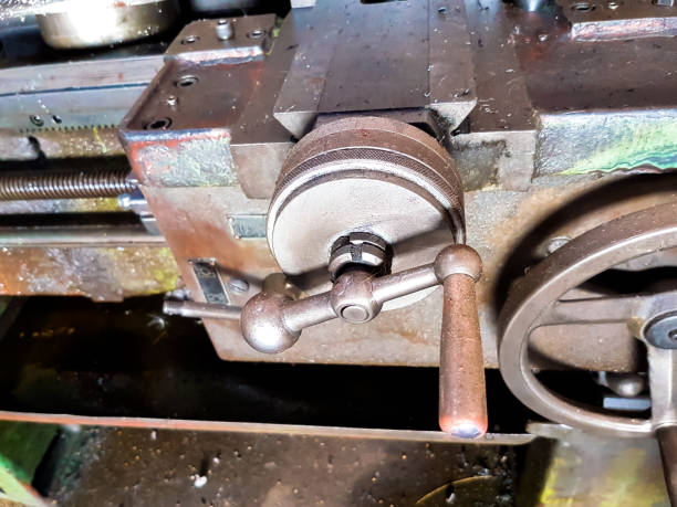 istock old lathe has rust in the factory 656947586