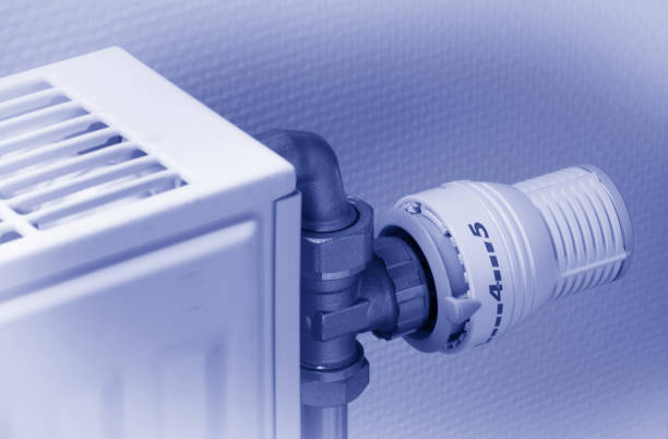 istock Temperature knob of heating radiator, used and dusty 656947806