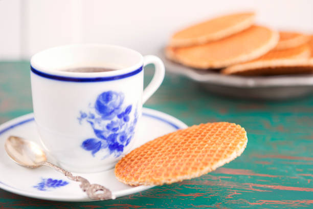 istock Cup of coffee with a Dutch stroopwafel cookie 656947808