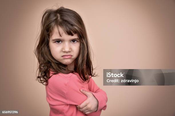 Angry Young Girl Stock Photo - Download Image Now - Child, Anger, Displeased