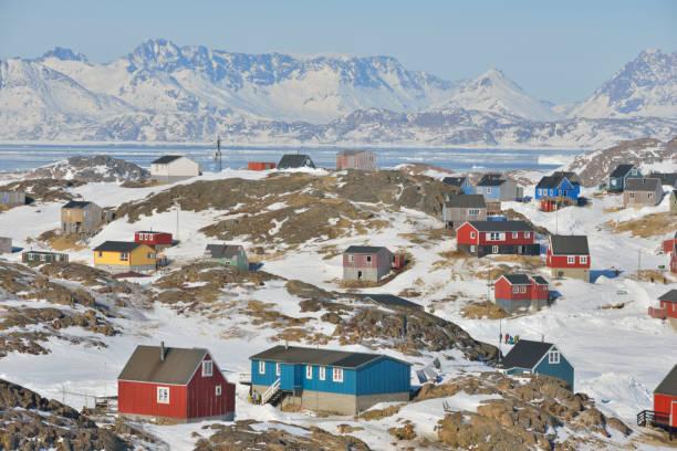 istock Colorful houses in spring time in Greenland 656954948