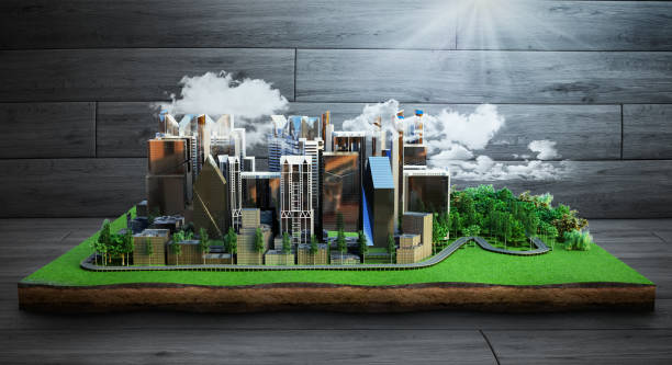 istock Image of a modern city surrounded by nature landscape 656957660