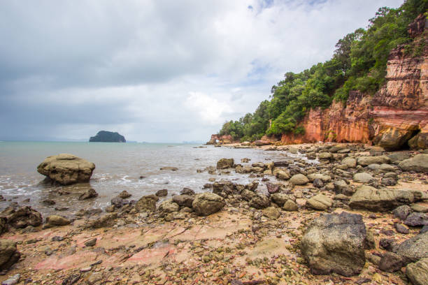 istock beautiful beach and rocks at Laem Chamuk Khwai 656975986