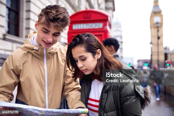 College Students On Travel To London Stock Photo - Download Image Now - London - England, Tourist, Teenager