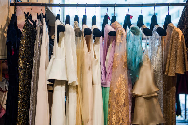 istock Colorful clorhes on racks in a fashion boutique 656979708