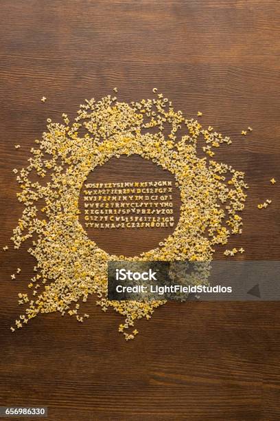 Macaroni Alphabet Letters Stock Photo - Download Image Now - Alphabet, Pasta, Border - Frame