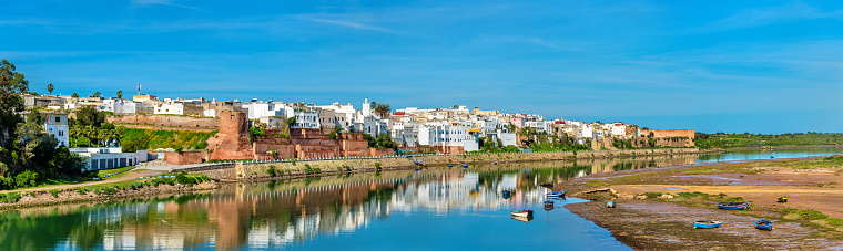 Panorama of Azemmour, a town on the bank of Oum Er-Rbia River in Morocco, North Africa