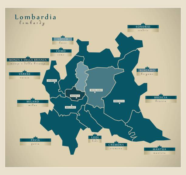 Modern Map - Lombardia IT Modern Map - Lombardia IT lombardy stock illustrations