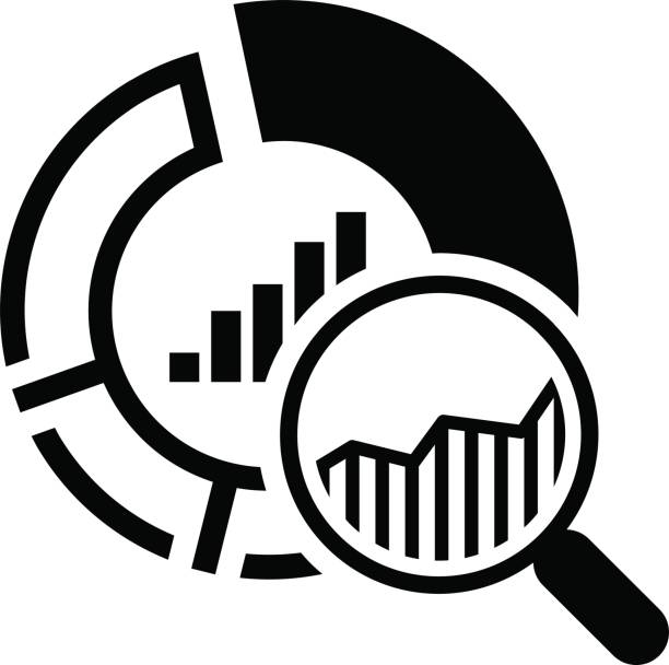 значок малых данных. плоский дизайн - spreadsheet improvement analyst graph stock illustrations