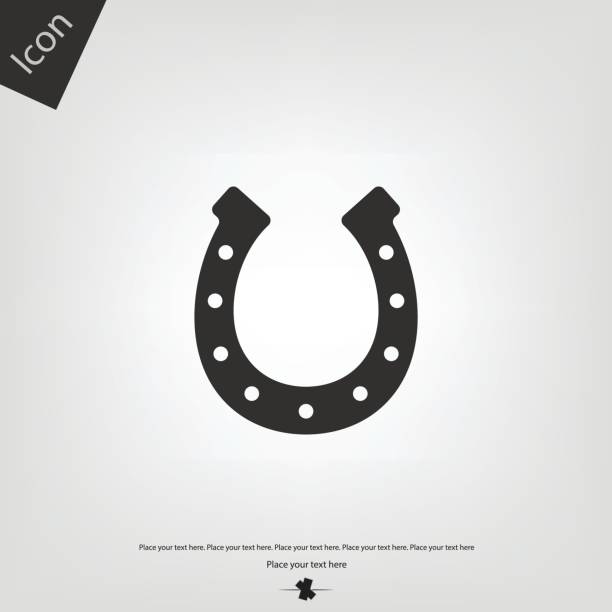 illustrazioni stock, clip art, cartoni animati e icone di tendenza di icona vettoriale ferro di cavallo - horseshoe