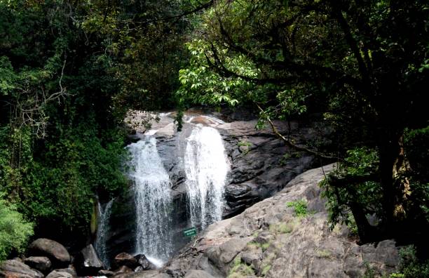 Beautiful isolated waterfall stock photo
