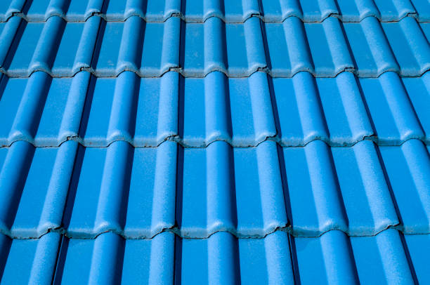 istock New blue roof with ceramic tiles 657038726