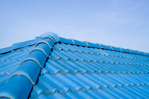 istock New blue roof with ceramic tiles 657038946