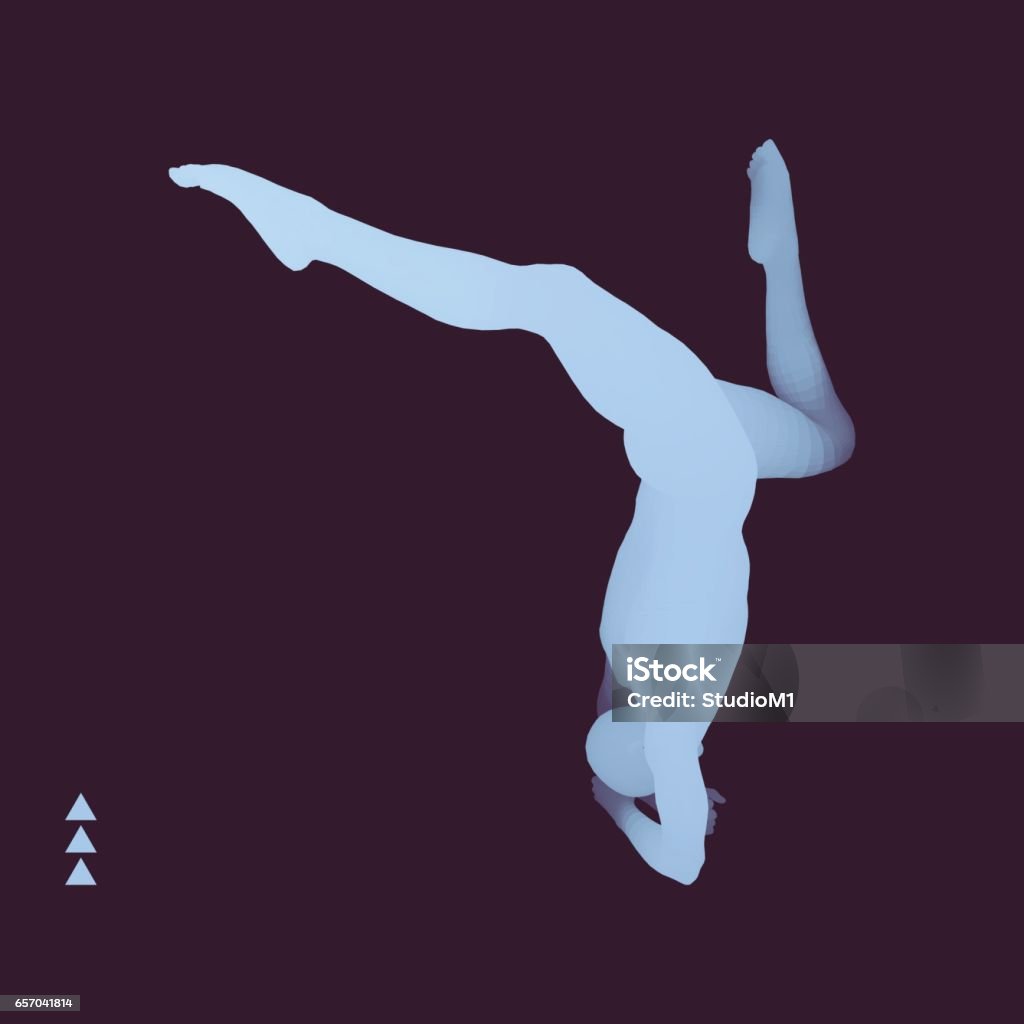 Breakdance or Hiphop Concept. Silhouette of a Dancer. 3D Model of Man. Human Body. Sport Symbol. Breakdance or Hiphop Concept. Silhouette of a Dancer. 3D Model of Man. Human Body. Sport Symbol. Design Element. Vector Illustration. Acrobat stock vector