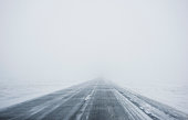 Winter Blizzard in the driving road in Iceland