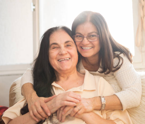 istock Smiling elderly woman and her daughter 657062812