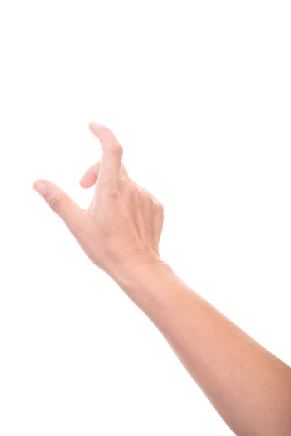 istock isolated female hands touch or click to something 657063632