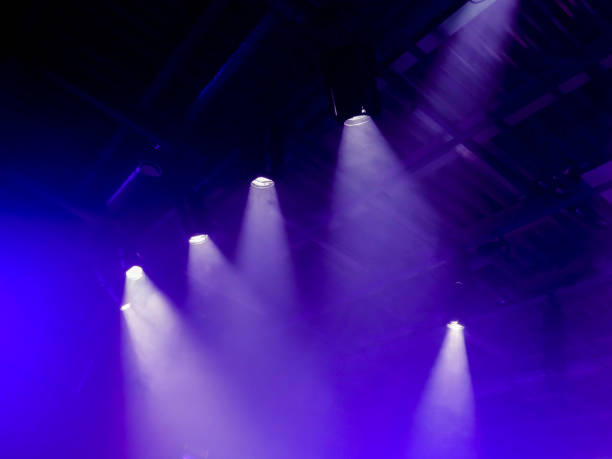 istock The light rays from the spotlight through the smoke. Lighting equipment on the ceiling. The stage of a theatre or night club. Show or performance. 657066186