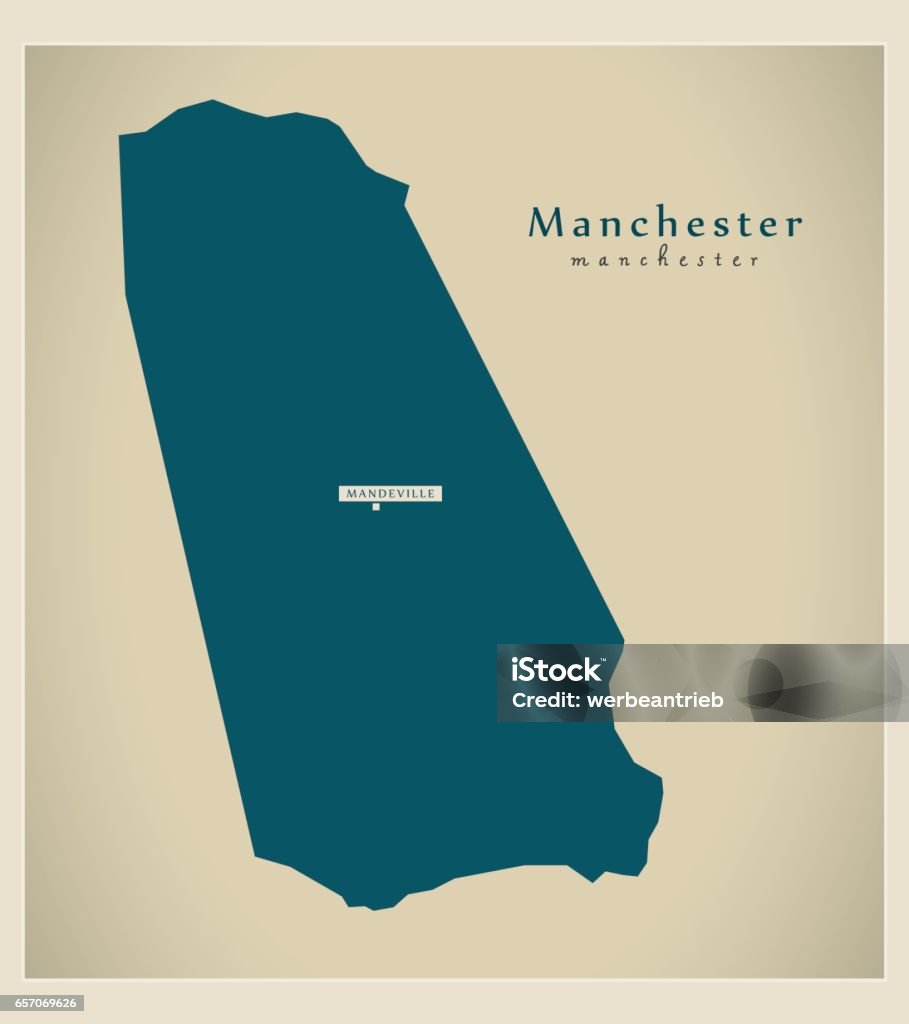Nowoczesna mapa - Manchester JM - Grafika wektorowa royalty-free (Bez ludzi)