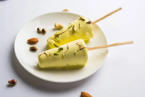 Photo of rajwari or rajwadi sweet kesar badam pista kulfi or ice cream candy