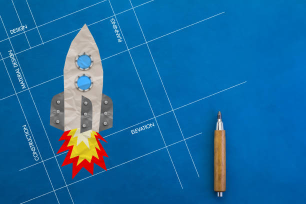 istock wooden pencil with paper rocket creativity ideas concept 657077190