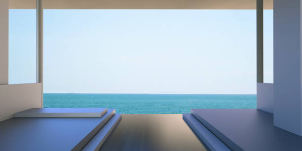 istock Beach Lounge luxury-Terrace Modern with Sea and Sky View 657080138