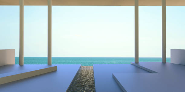 istock Beach Lounge-Terrace Modern with Sea and Sky View Contemporary 657080950