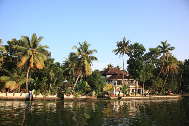 A house alongside the Kerala backwaters in alleppey, Kerala, India