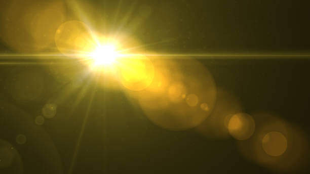 istock Lens flare  light over black background. easy to add overlay or screen filter over Photos 657090188