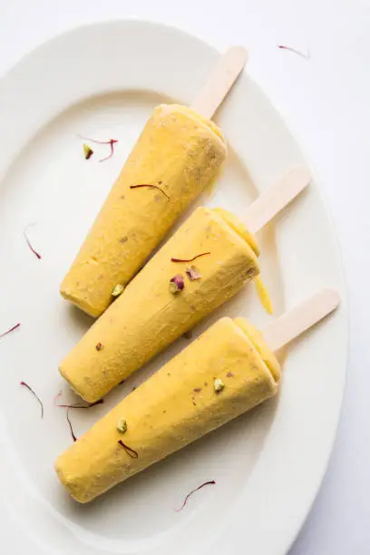 Photo of rajwari or rajwadi sweet kesar badam pista kulfi or ice cream candy