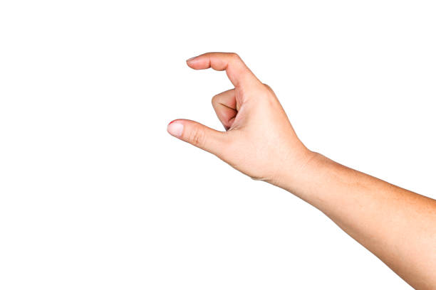 istock Gestures of hands are doing something small clamp.Clipping path inside. 657097472