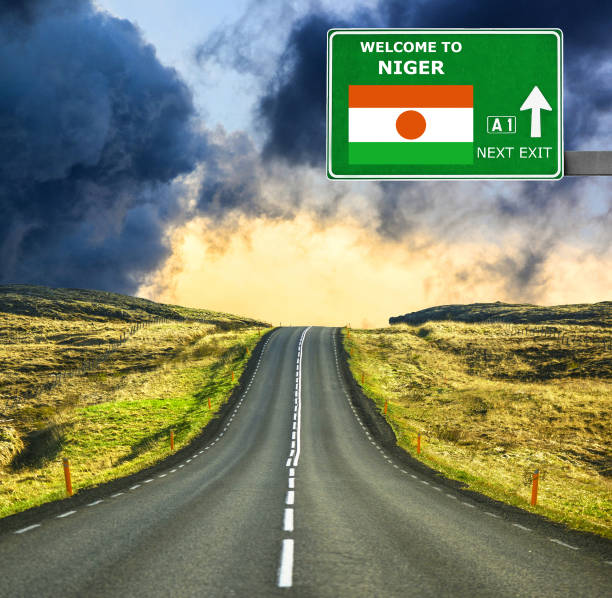 istock Niger road sign against clear blue sky 657106450