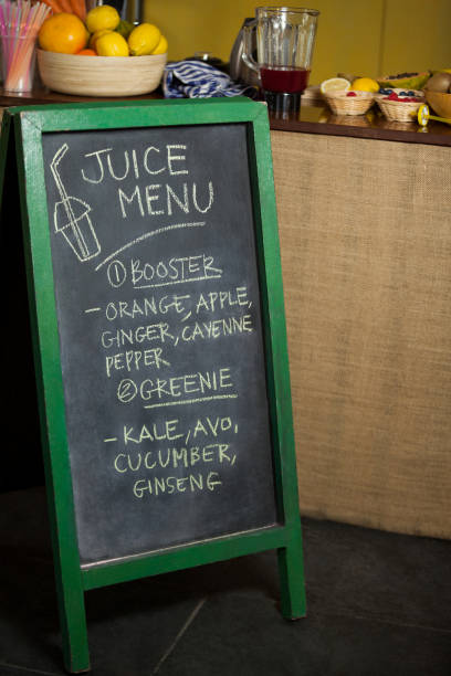 istock Menu board at health grocery shop 657110356
