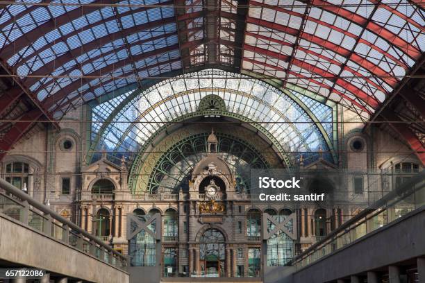 Antwerp Central Railway Station Stock Photo - Download Image Now - Antwerp City - Belgium, Antwerp Province - Belgium, Railroad Station