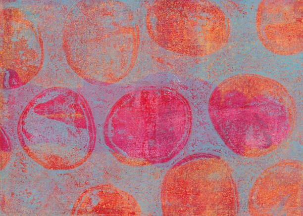 istock Retro styled handmade print with shapes and lines 657122444