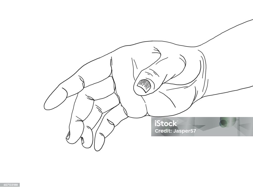 Touch Line Drawing Hand Drawing Line Graph Touching Stock Illustration - Download Image ...