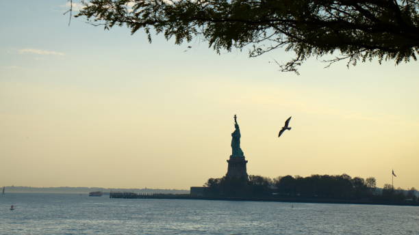 istock Sunset on Liberty Island 657143212