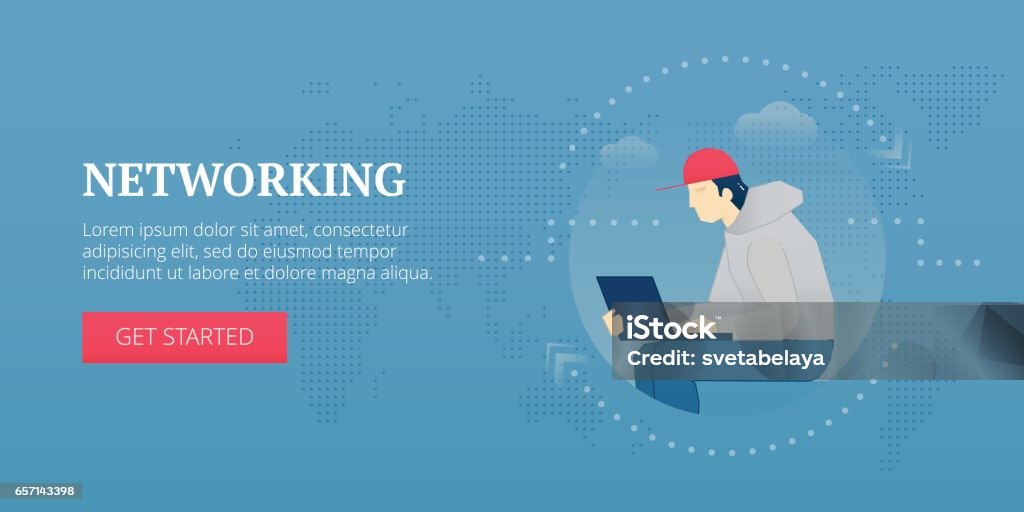 Network Engineer Banner Networking Web Banner Stock Illustration - Download Image Now - Adult ...