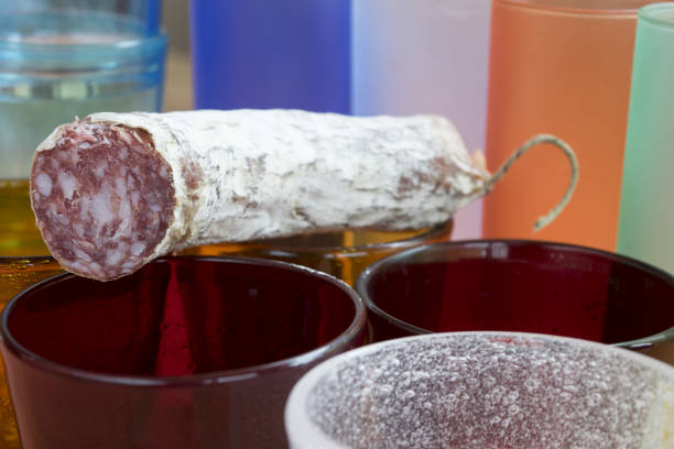 Typical salami of Vicenza city in Veneto called soppressa vicentina