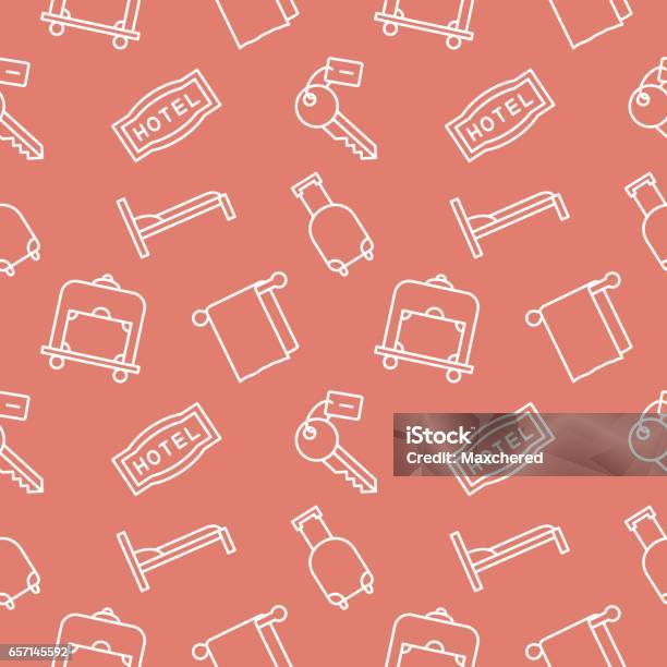 Hotel Seamless Pattern Vector Background Stock Illustration - Download ...
