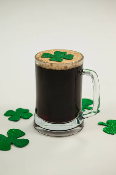 istock Mug of black beer and shamrock for St Patricks Day 657146450