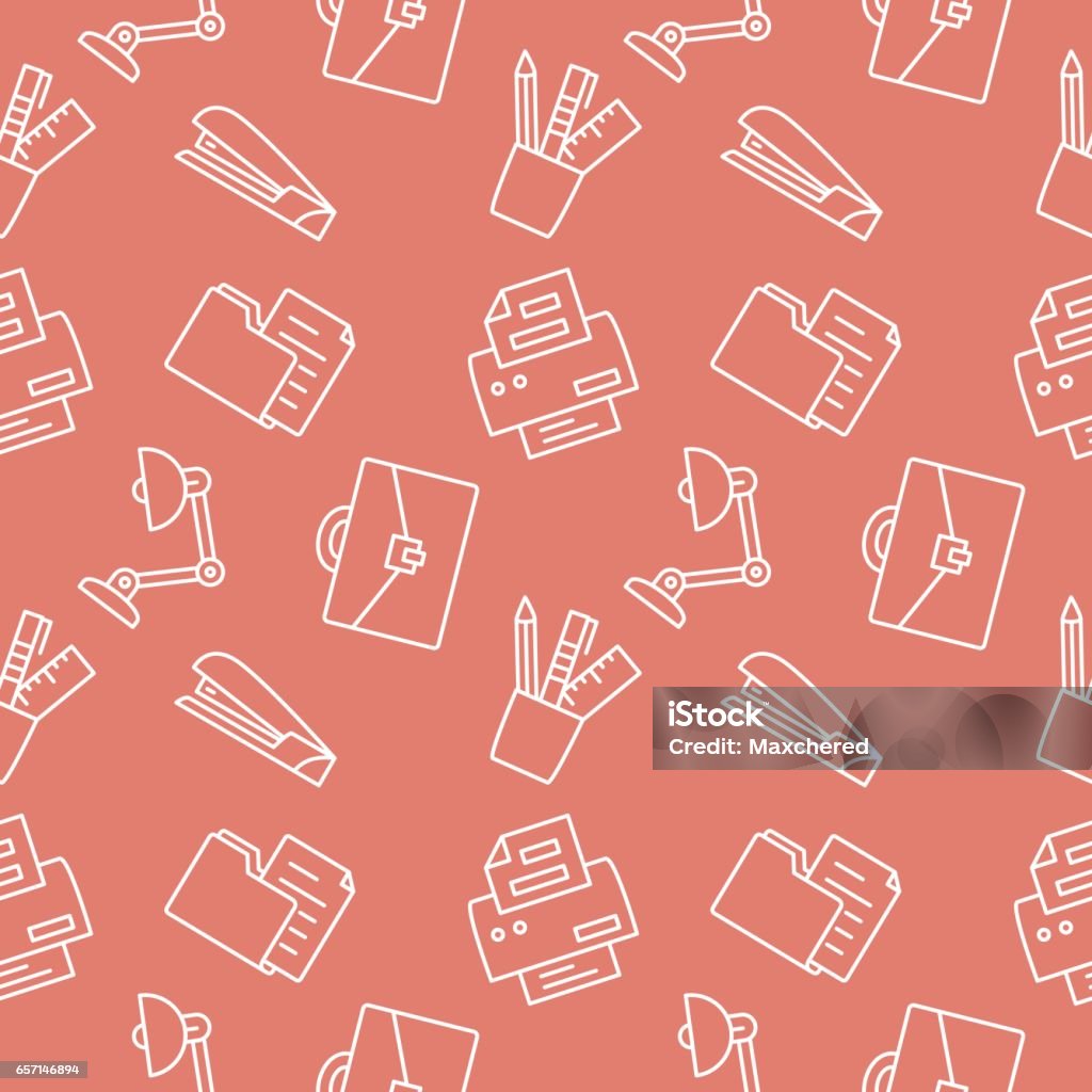 office work seamless patterns graphic by fromporto ·... Office Seamless Pattern Vector Background Stock Illustration - Download ...