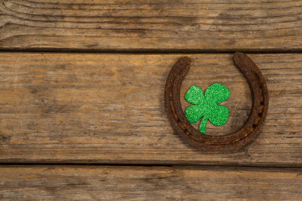 istock St Patricks Day shamrock with horseshoe 657147438