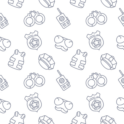 Police Seamless Pattern Vector Background Stock Illustration - Download ...